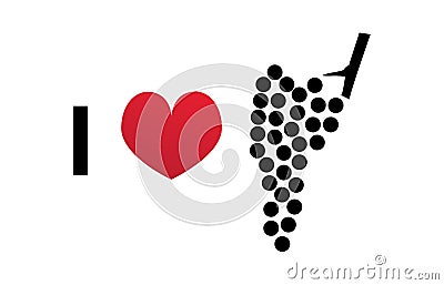 I love wine vector icon Vector Illustration